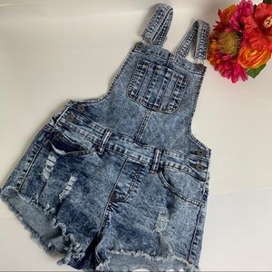 Denim BLVD Jean distressed overalls Size S